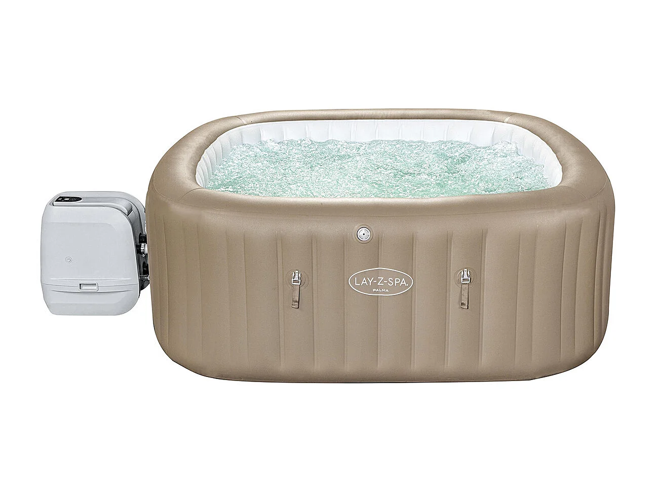 Spa Hinchable Bestway Lay-Z-Spa Palma 201x201x80 cm para 5-7 Personas con Hydrojet  y Cobertor