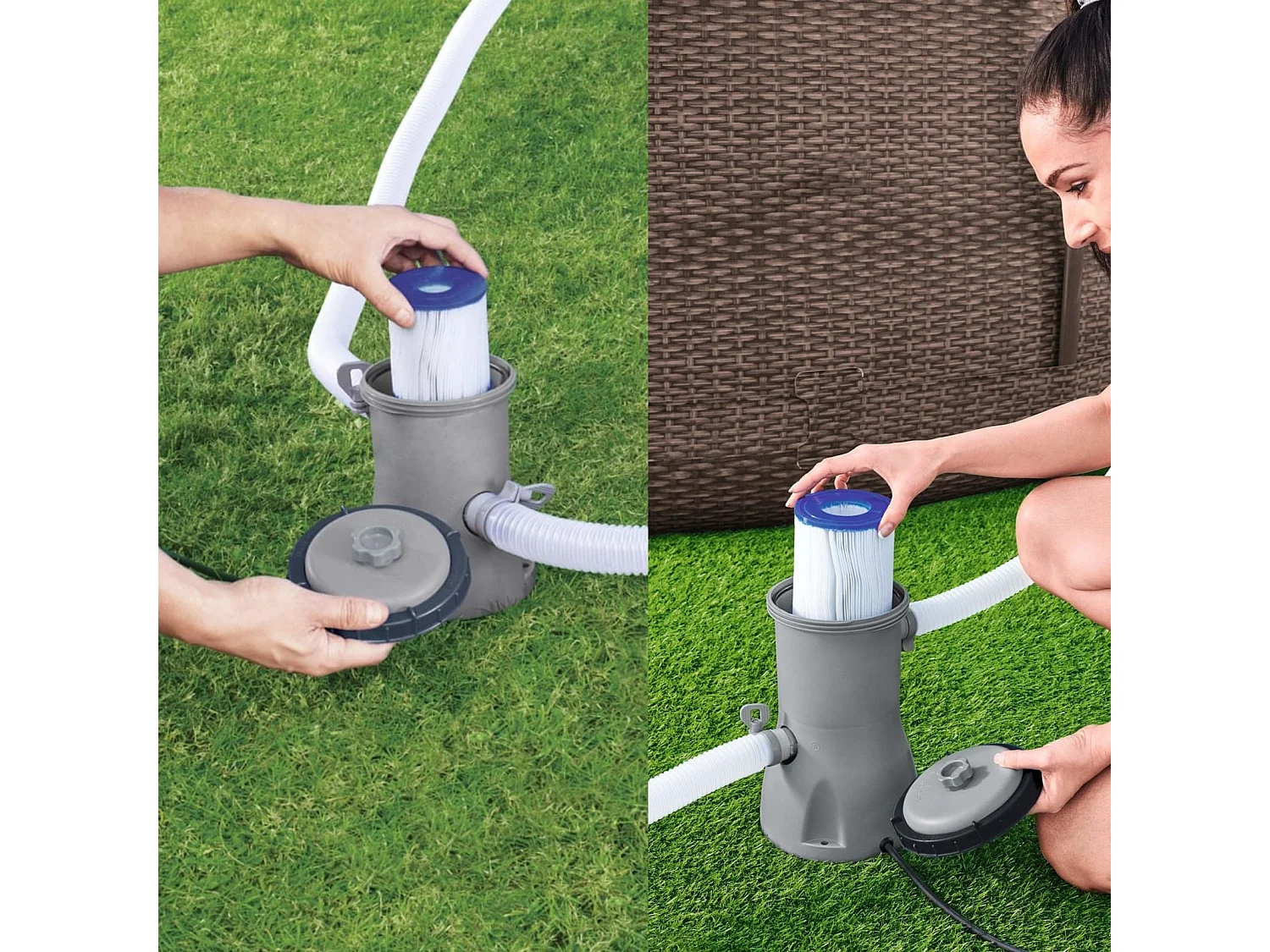 Pompa Filtro a Cartuccia per Piscine Fuori Terra Bestway 2.006 litri/ora Attacco 32 mm