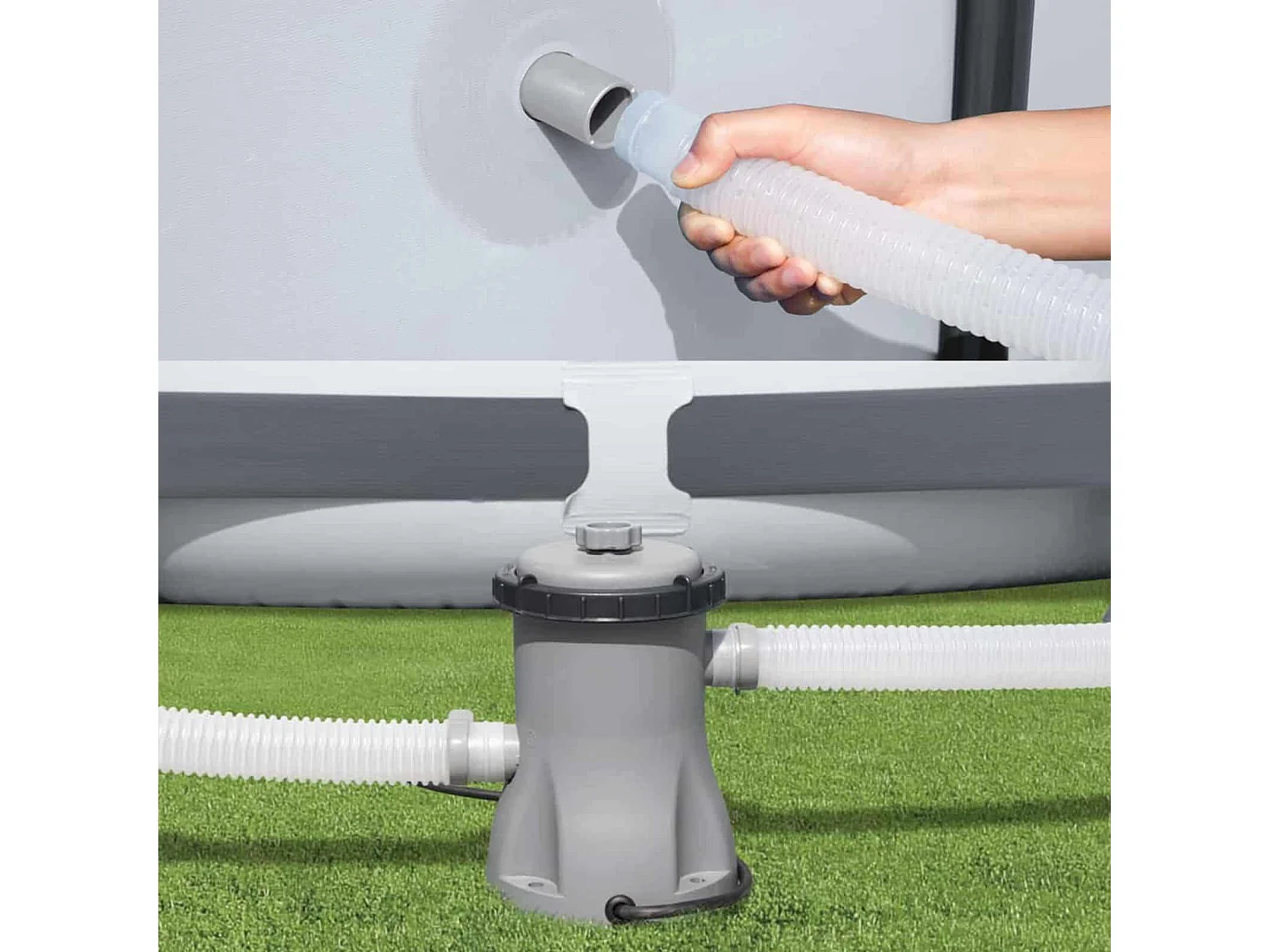 Pompa Filtro a Cartuccia per Piscine Fuori Terra Bestway 2.006 litri/ora Attacco 32 mm