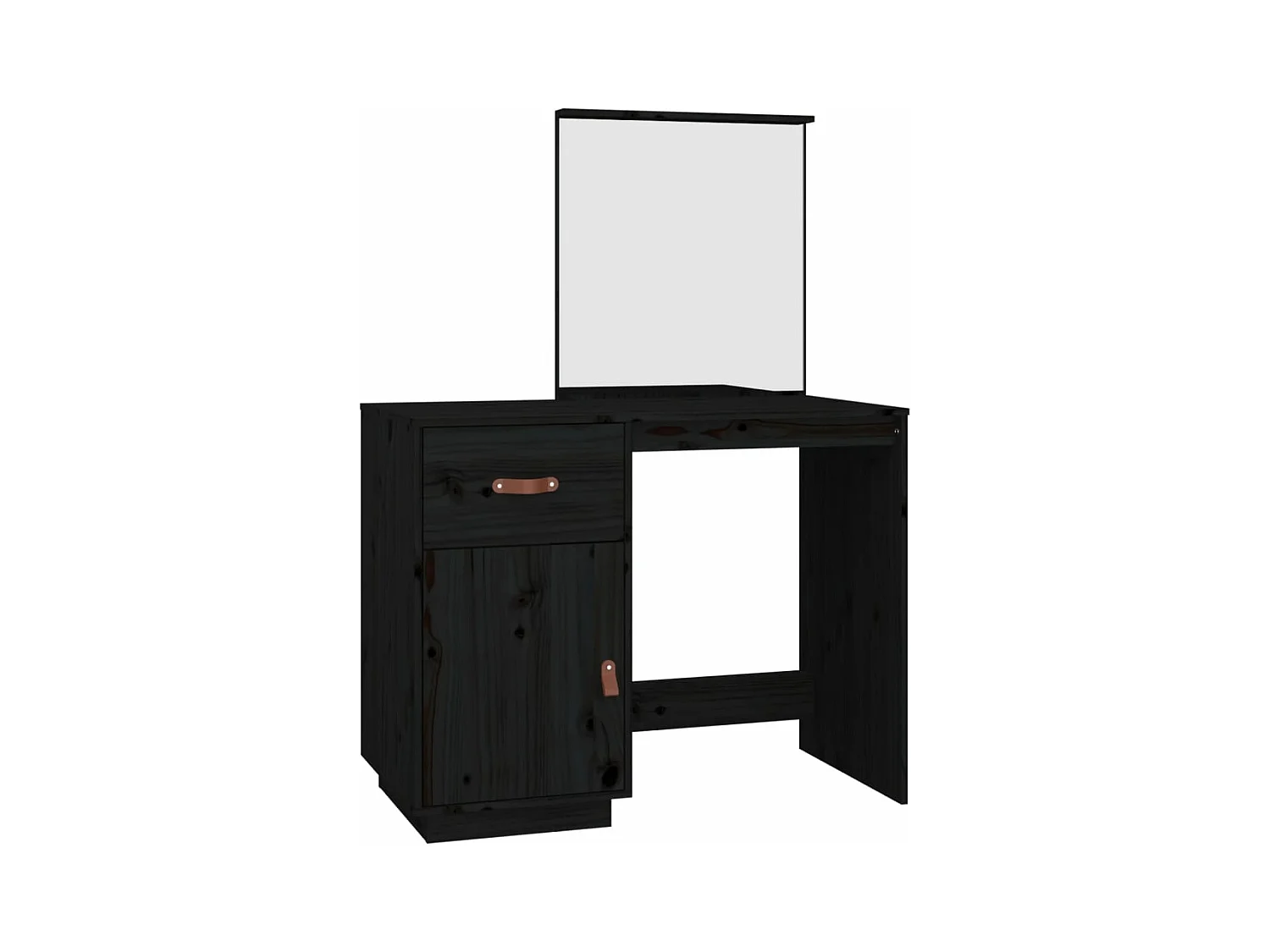 Toeletta 95 x 50 x 134 cm in legno di pino massiccio nero 02_0006230