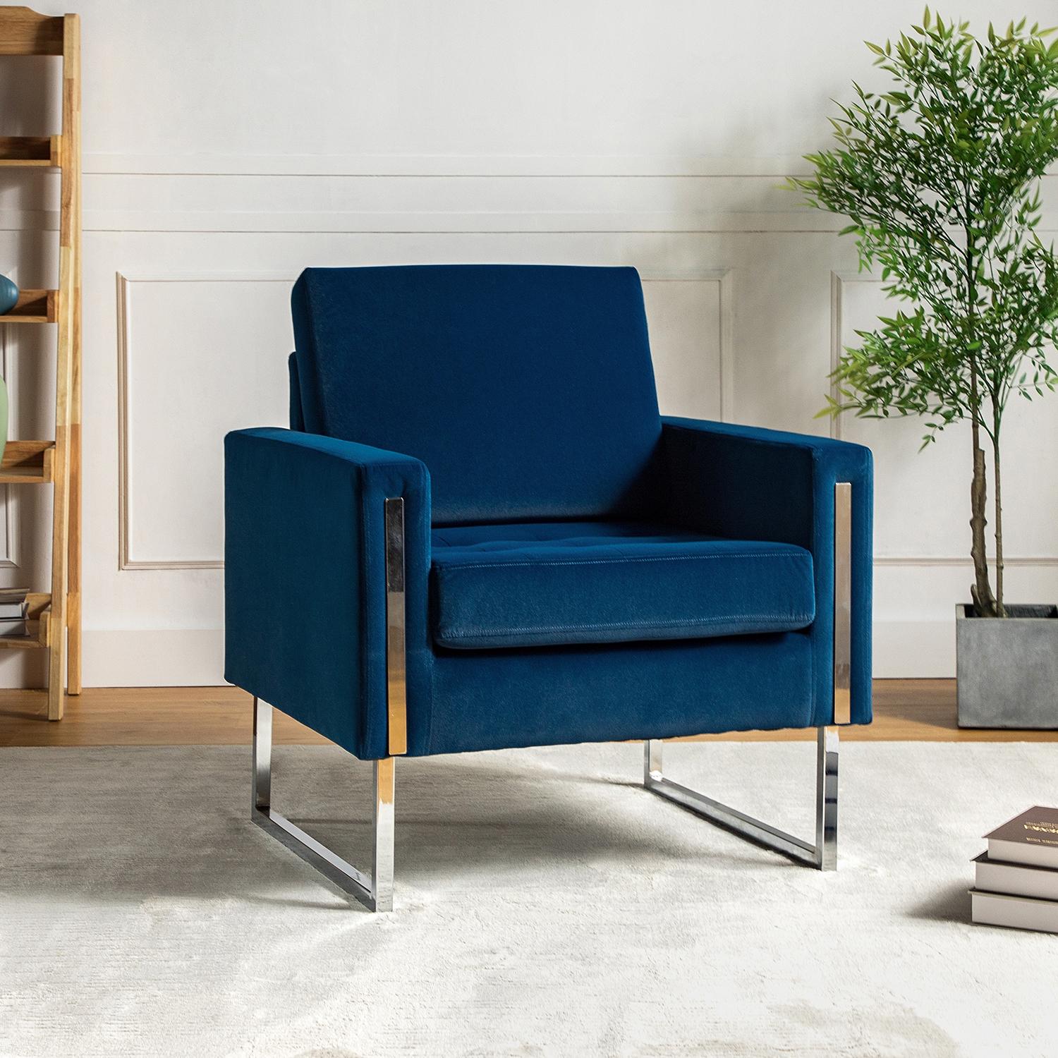 Fauteuil Moderne En Velours Avec Coussins De Si Ge Et De Dossier Fauteuil Club Confortable Et