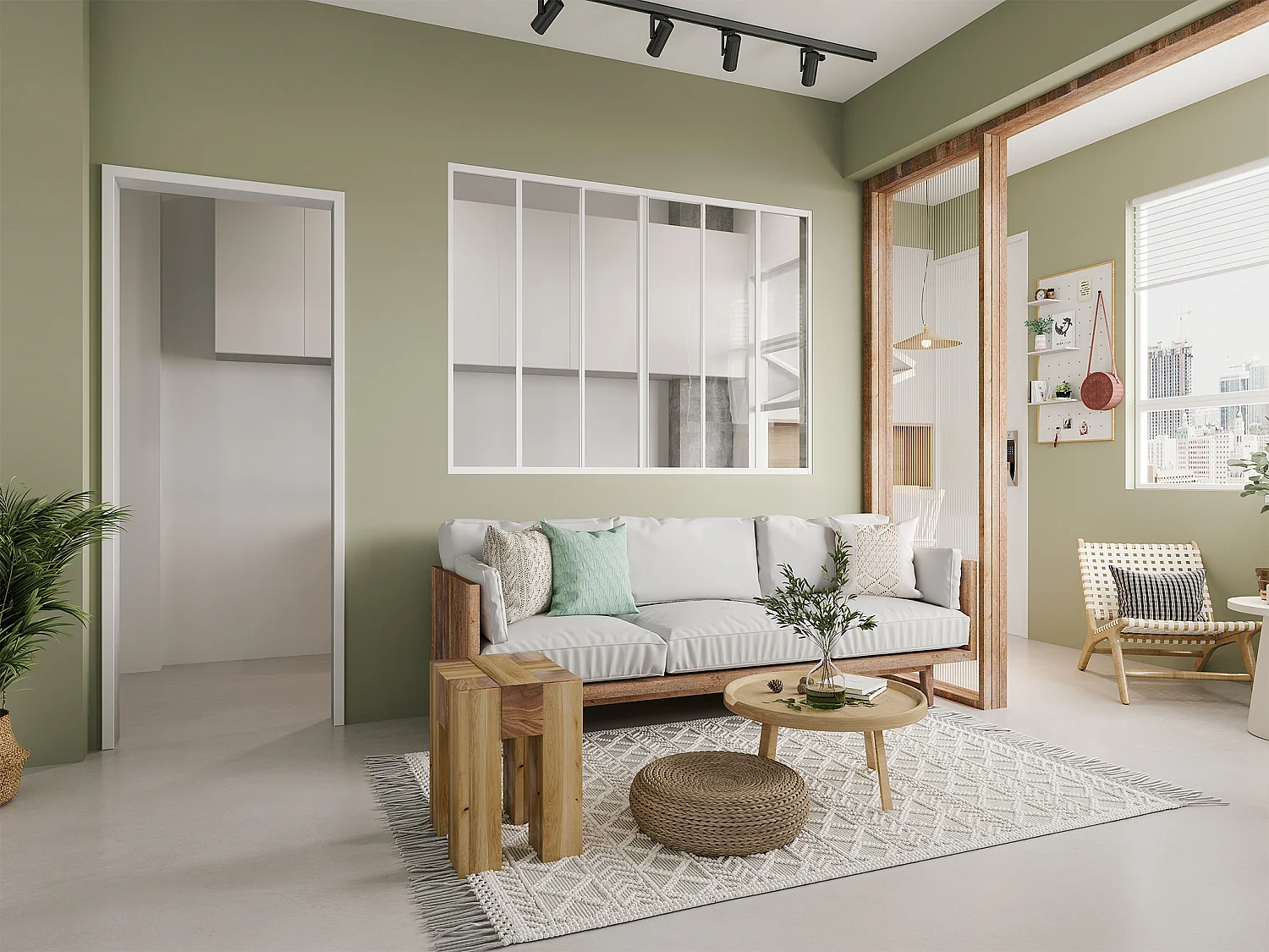 Schuifraam van gepoedercoat wit aluminium 180 x 130 cm - RAVENA