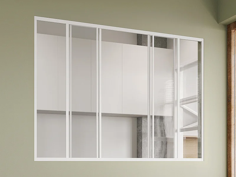 Divisória de correr alumínio termolacado branco 180x130 cm - RAVENA