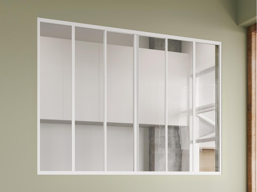 Cristalera corredera de aluminio blanco lacado 180x130 cm - RAVENA