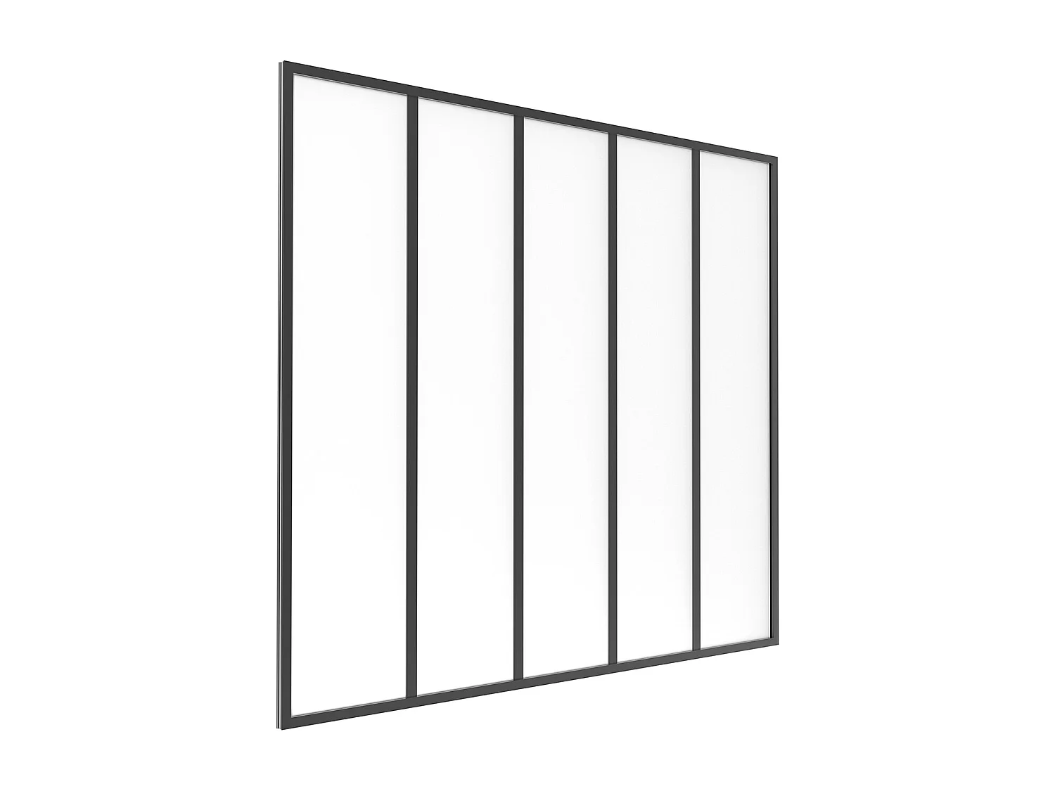 Cristalera atelier de aluminio vidrio esmerilado - 150 x 130 cm - Negro - BAYVIEW