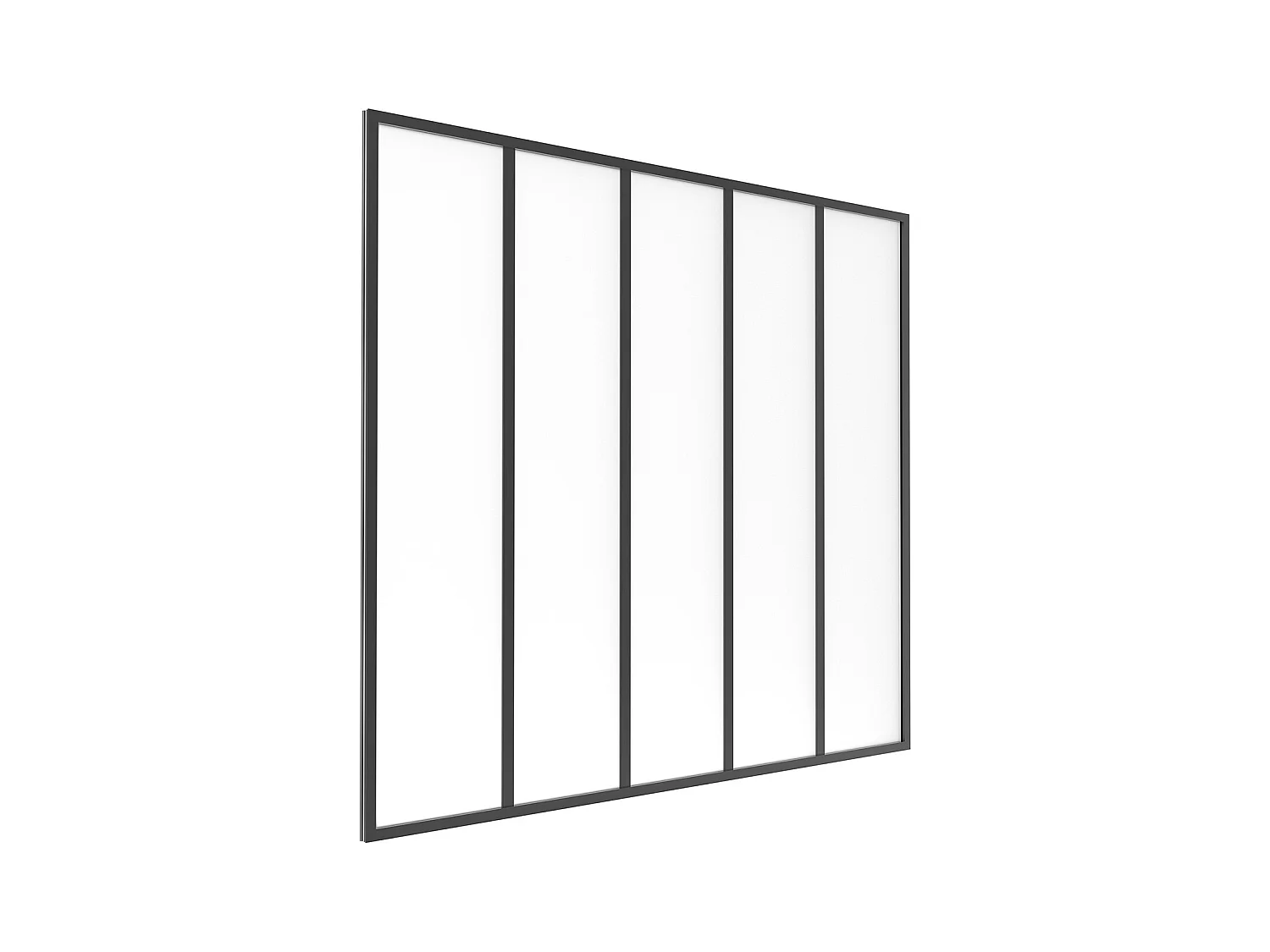 Atelier-Glaswand - 150 x 130 cm - Aluminium & mattiertes Glas - Schwarz - BAYVIEW