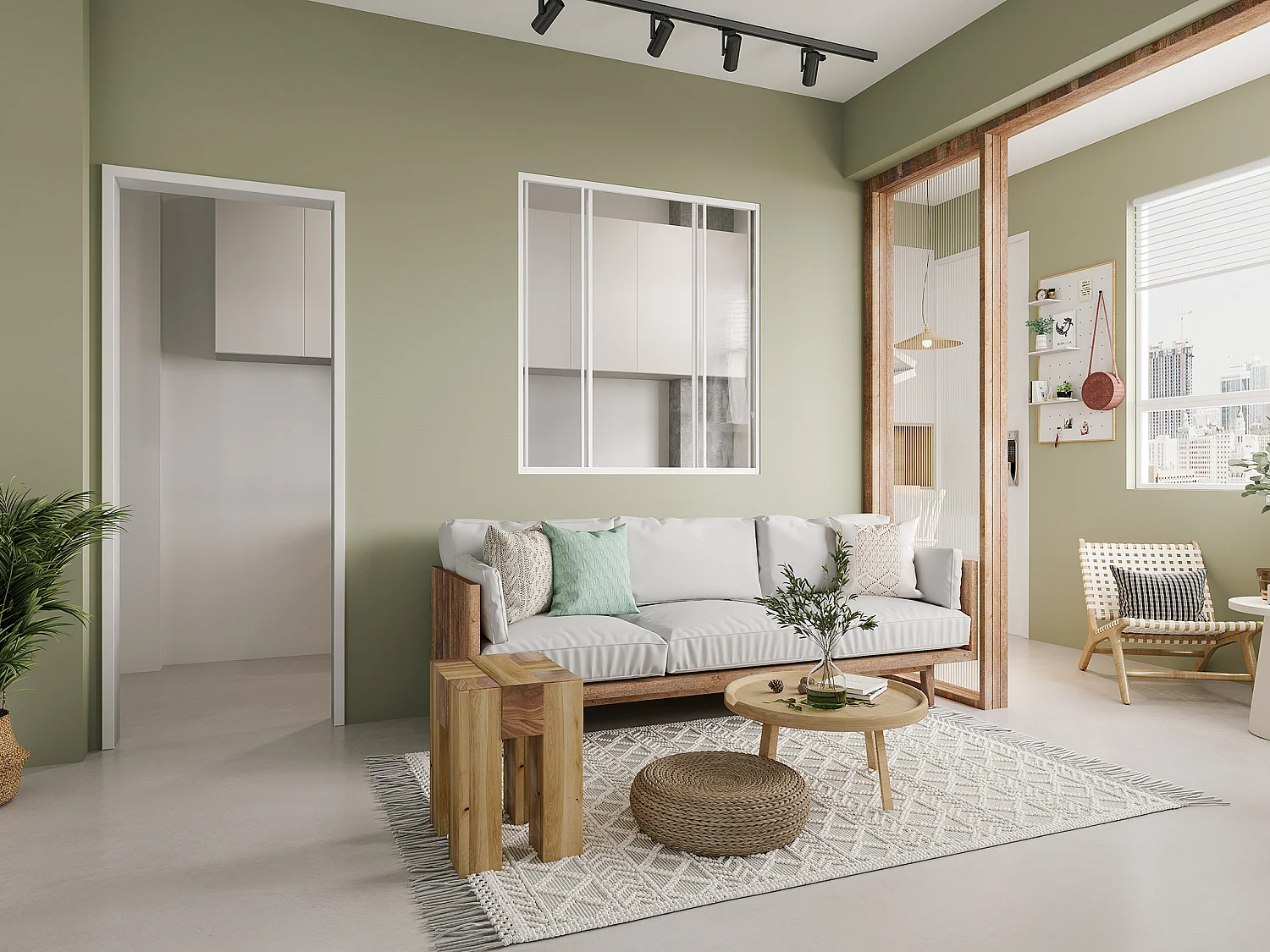 Verrière coulissante en aluminium thermolaqué blanc 120x130 cm - RAVENA