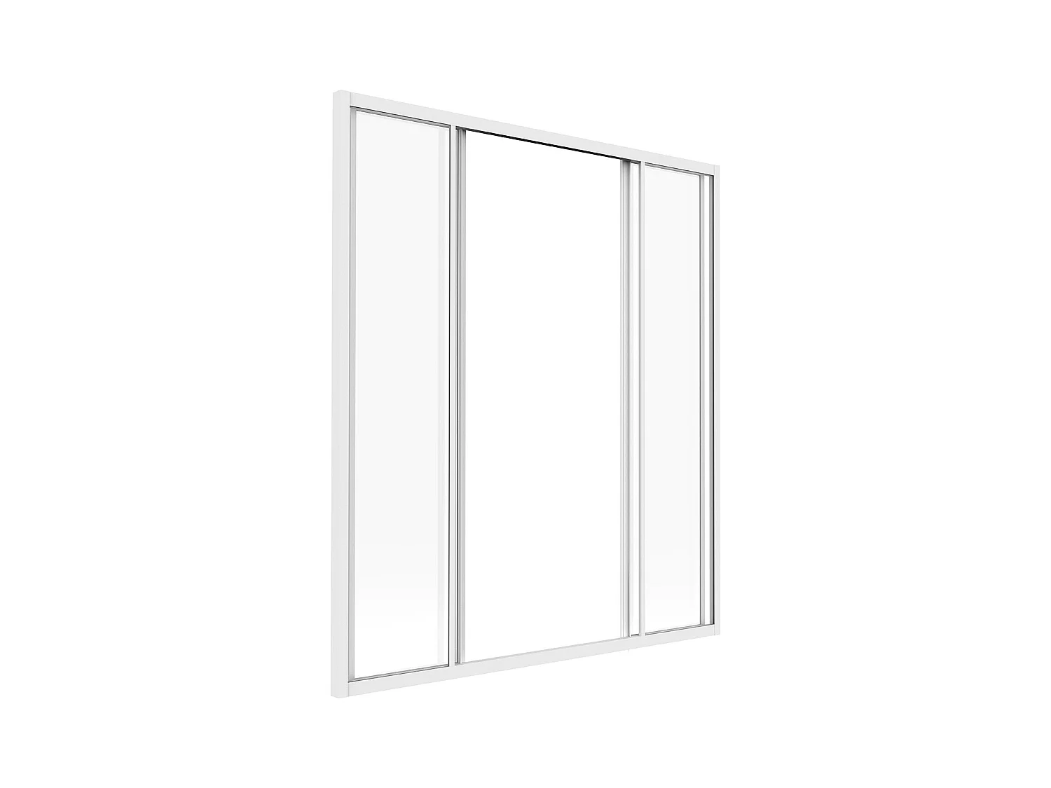Schuifraam van gepoedercoat wit aluminium 120 x 130 cm - RAVENA