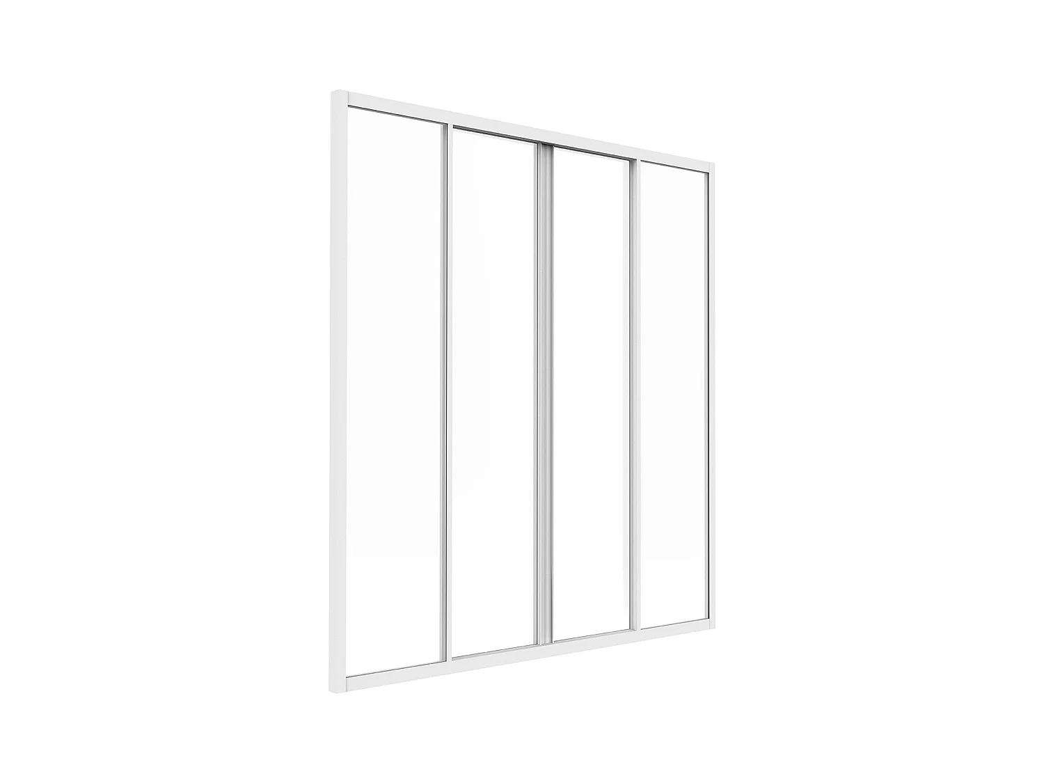 Schuifraam van gepoedercoat wit aluminium 120 x 130 cm - RAVENA