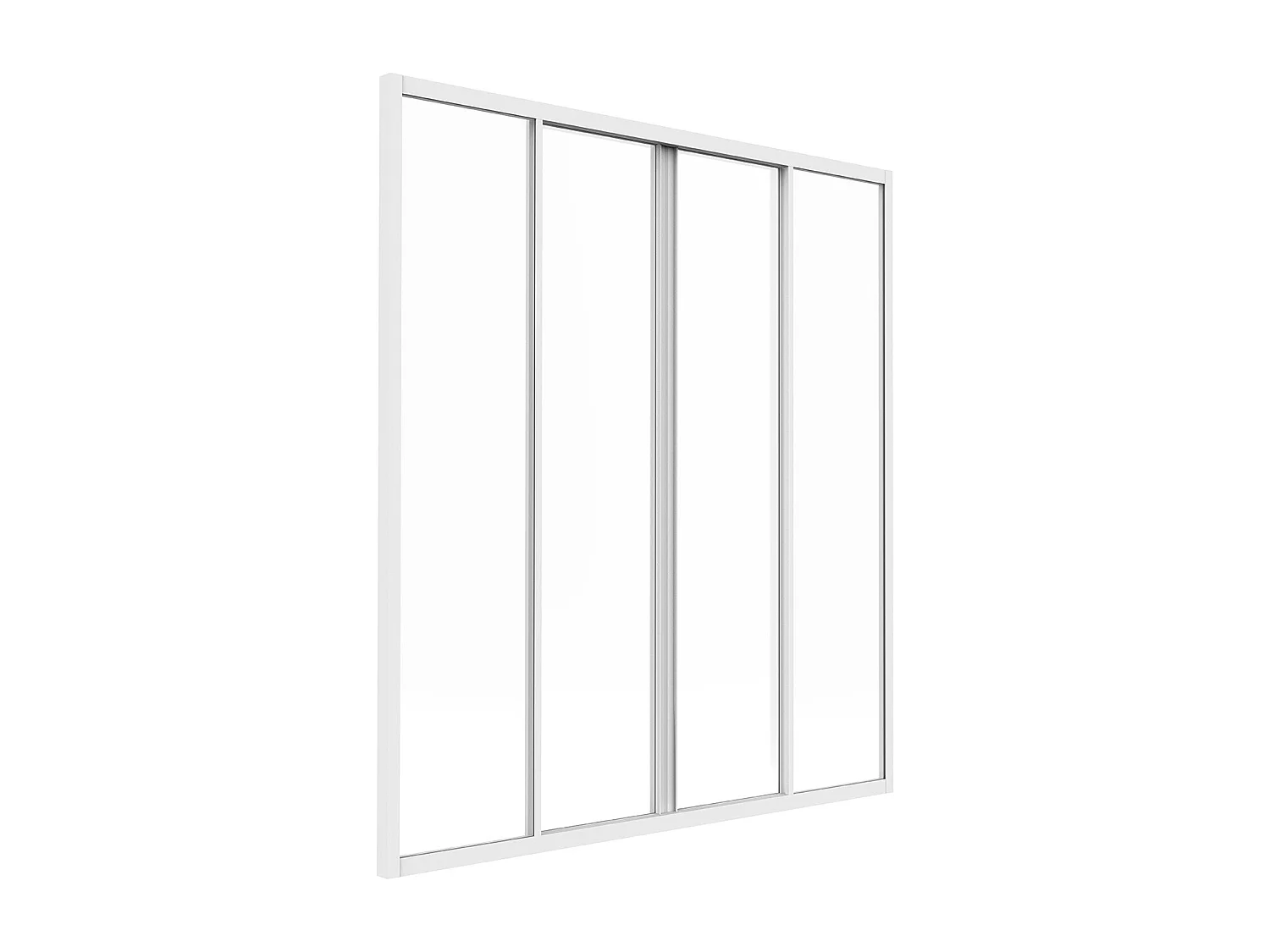 Verrière coulissante en aluminium thermolaqué blanc 120x130 cm - RAVENA