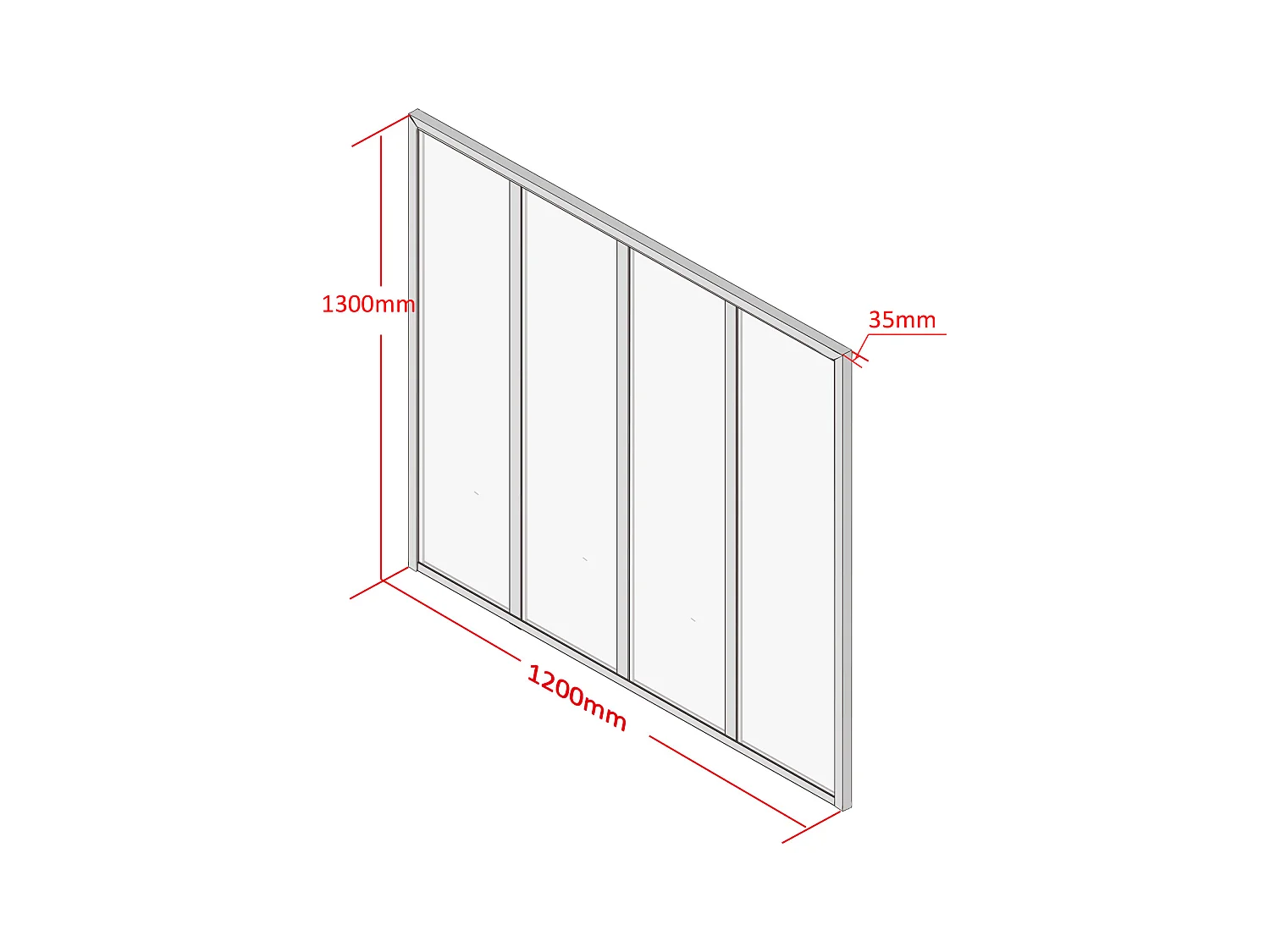Værkstedsskillevæg i pulverlakeret aluminium og matteret glas - 120 x 130 cm - Sort - BAYVIEW