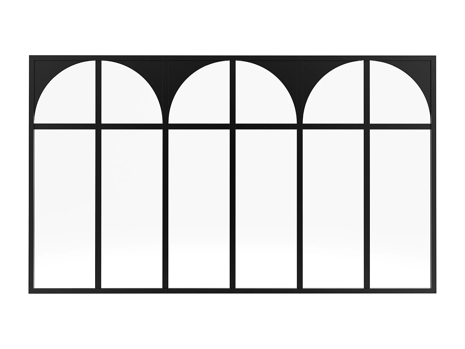 Art Deco verkstedsglasstag i termolakkert aluminium 180x105 cm - Svart - ARCADEA