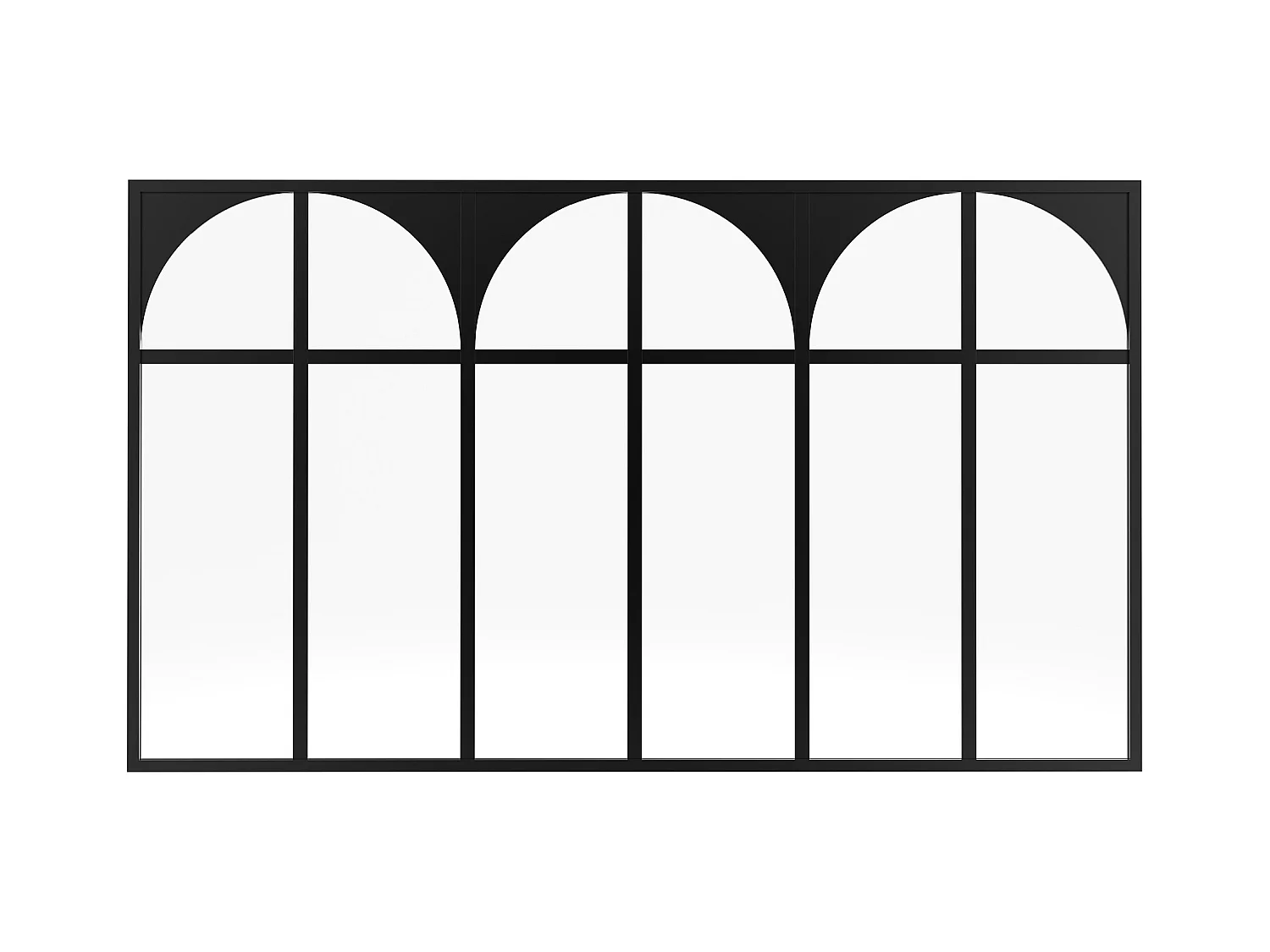 Verrière atelier art déco en aluminium thermolaqué 180x105 cm - Noir - ARCADEA