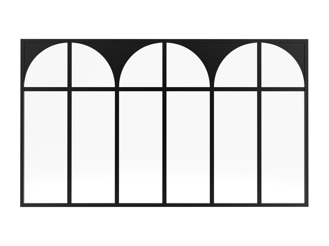 Verrière atelier art déco en aluminium thermolaqué 180x105 cm - Noir - ARCADEA