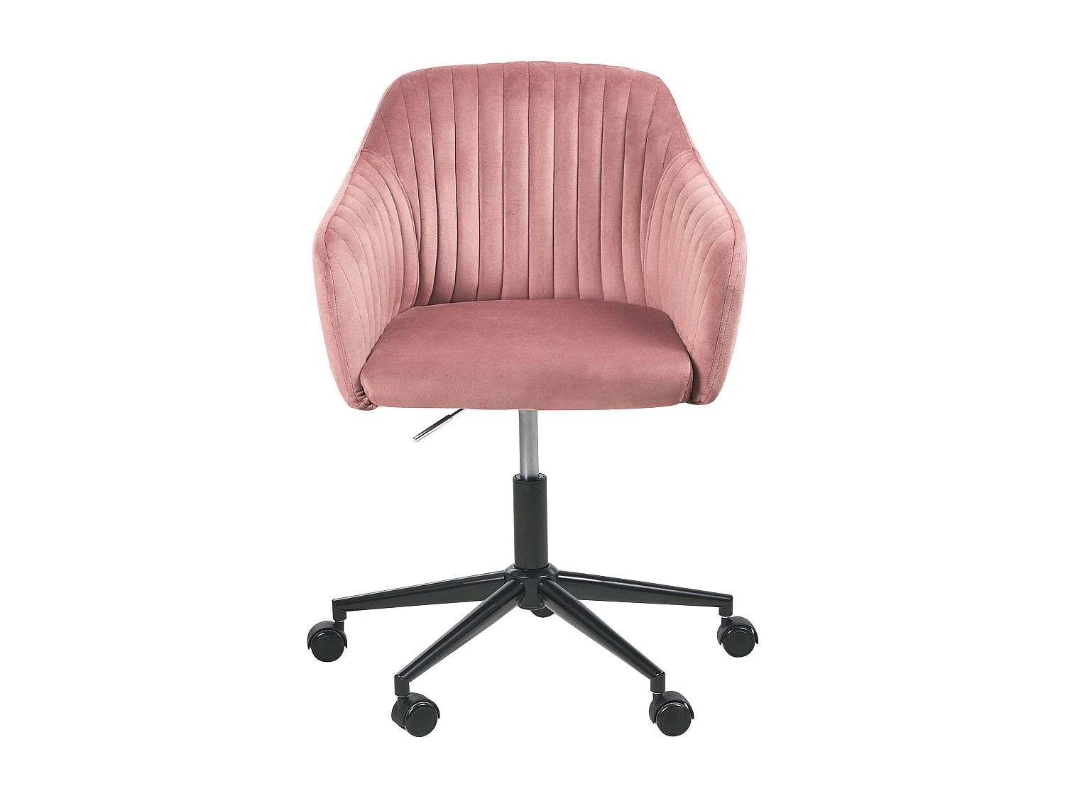 Bürostuhl Samtstoff rosa höhenverstellbar drehbar rollbar modern Venice