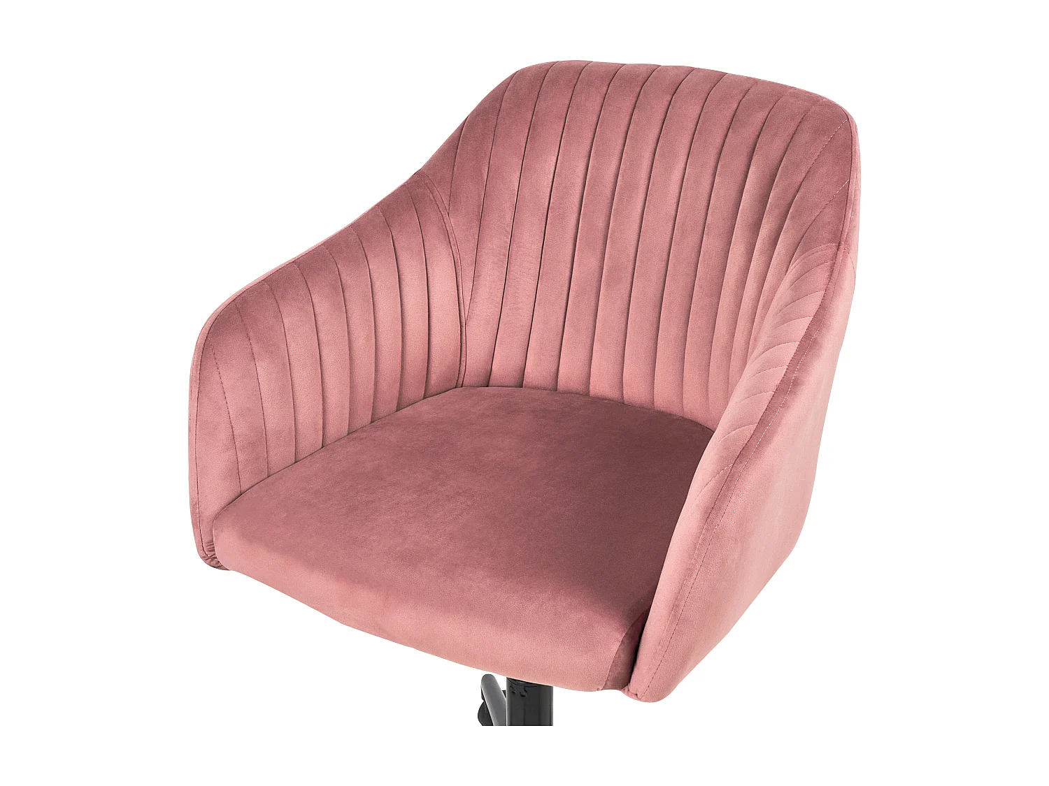 Bürostuhl Samtstoff rosa höhenverstellbar drehbar rollbar modern Venice