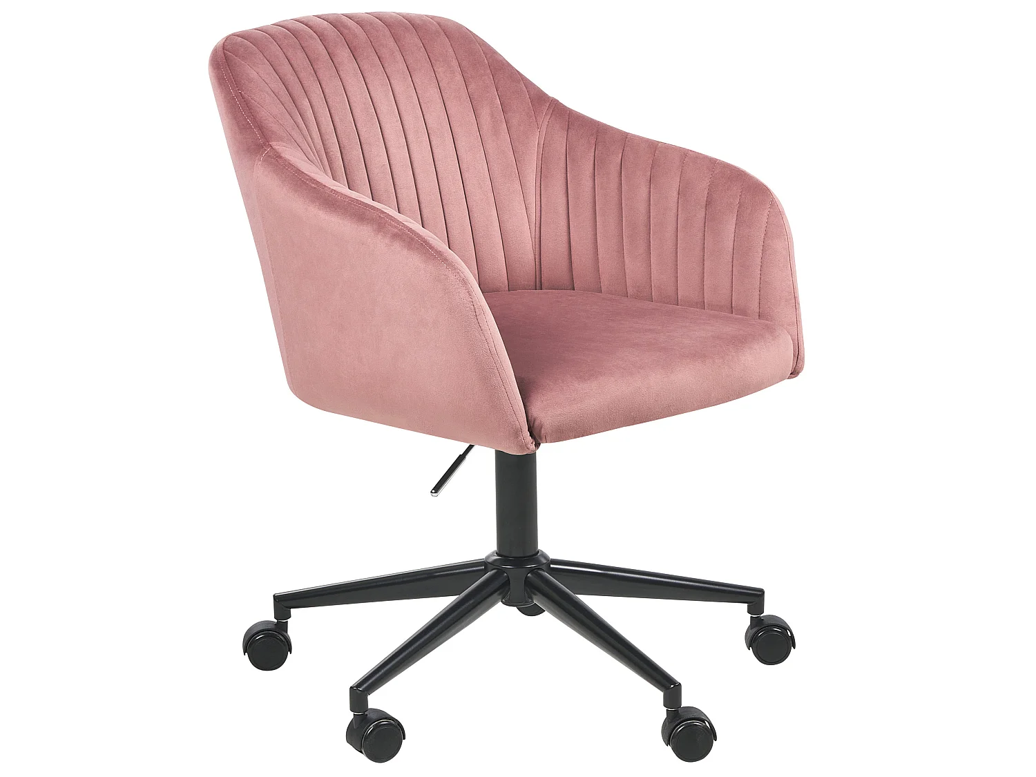 Schreibtischstuhl drehbar VENICE Samtstoff Rosa