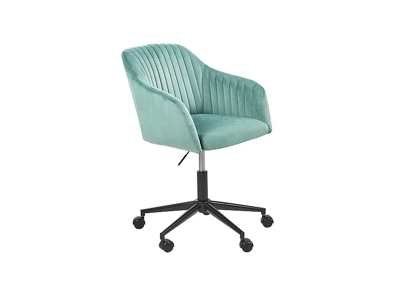 Bürostuhl Samtstoff grün höhenverstellbar drehbar rollbar modern Venice