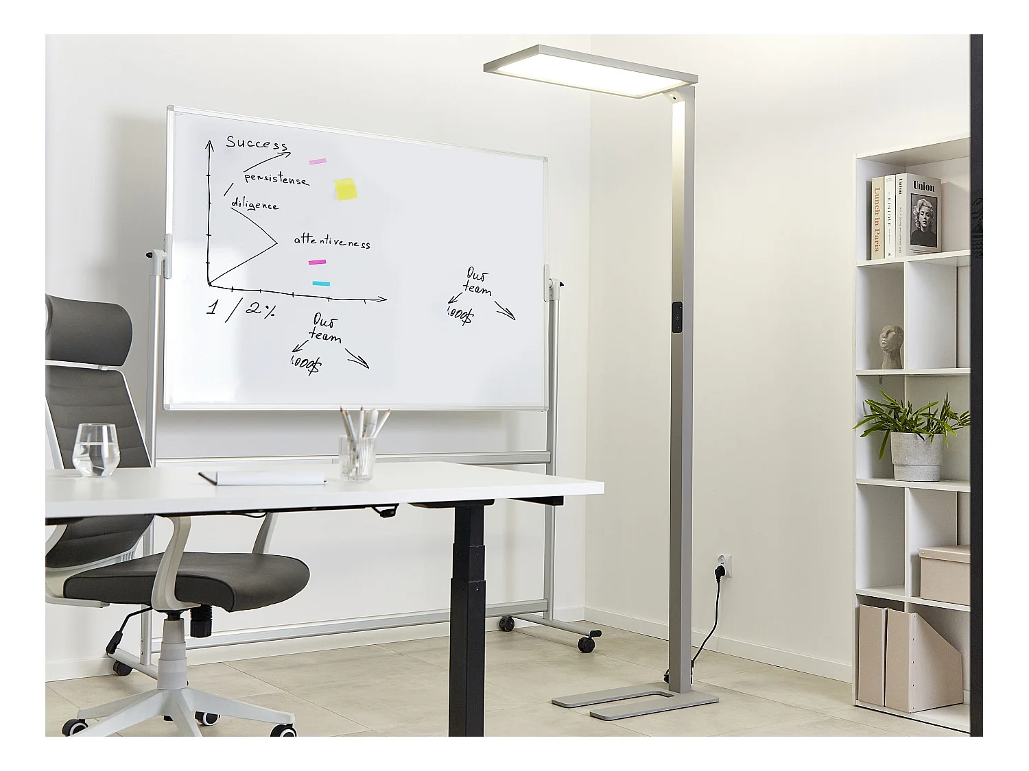 LED Stehlampe ORION mit Bewegungsmelder Metall Silber