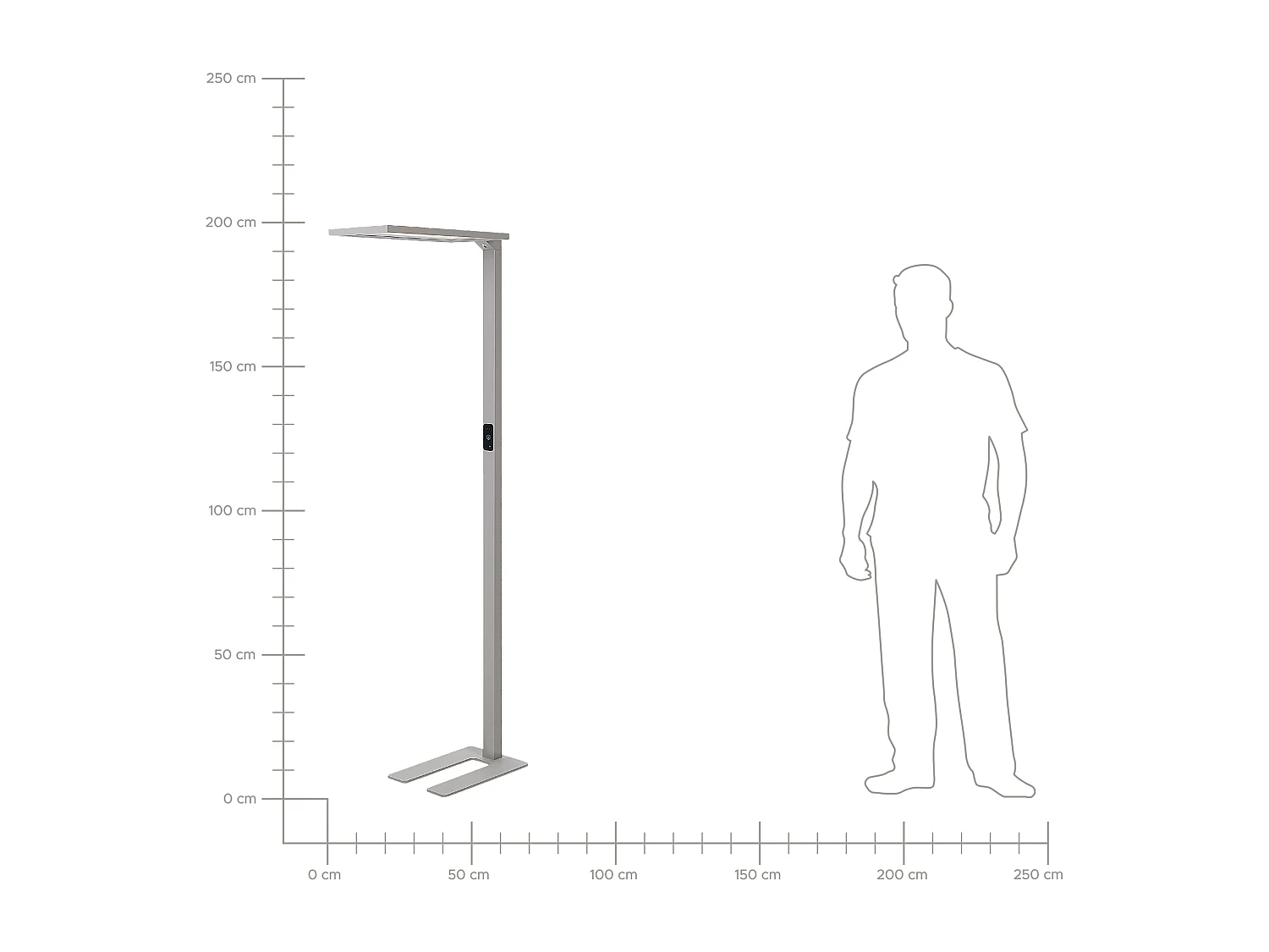 Lampadaire LED ORION Avec détecteur de mouvement Métal Argenté