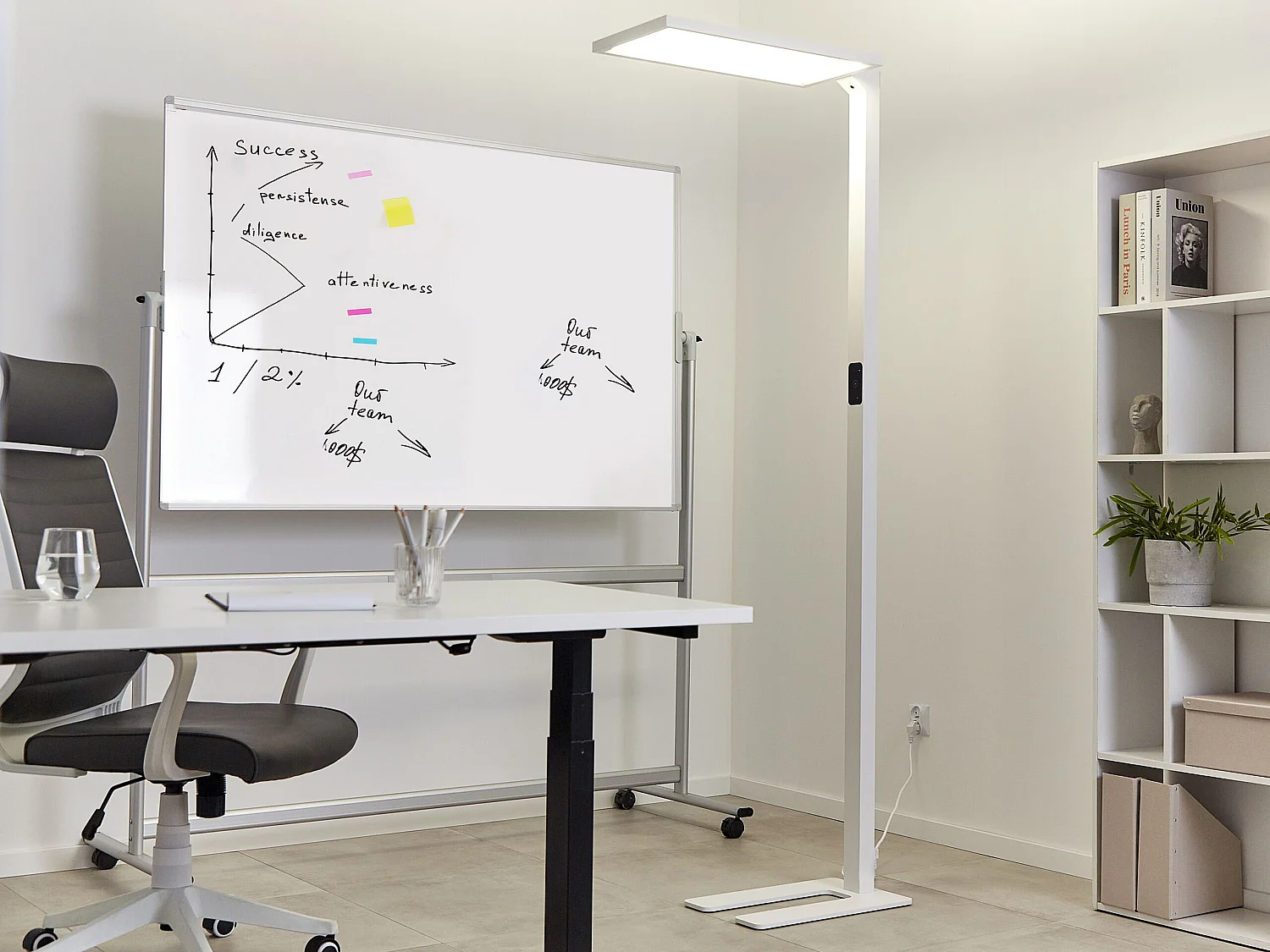 Lampadaire LED ORION Avec détecteur de mouvement Métal Blanc