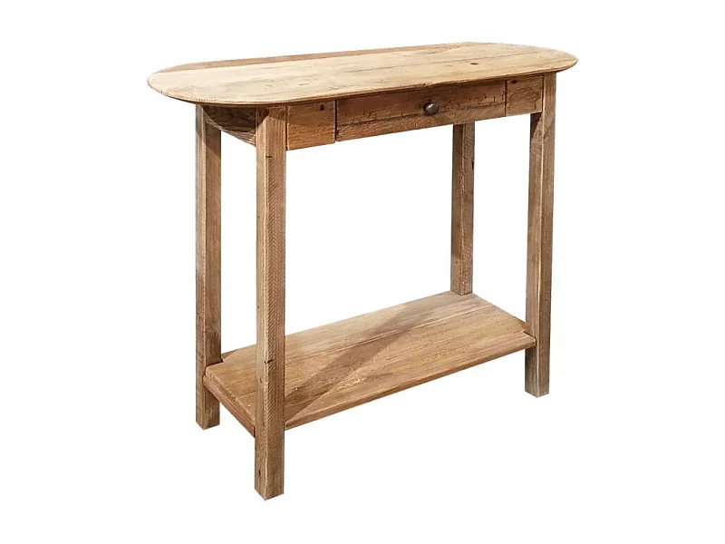 Console L. 75 cm en bois de pin massif recyclé 1 tiroir - CHALET