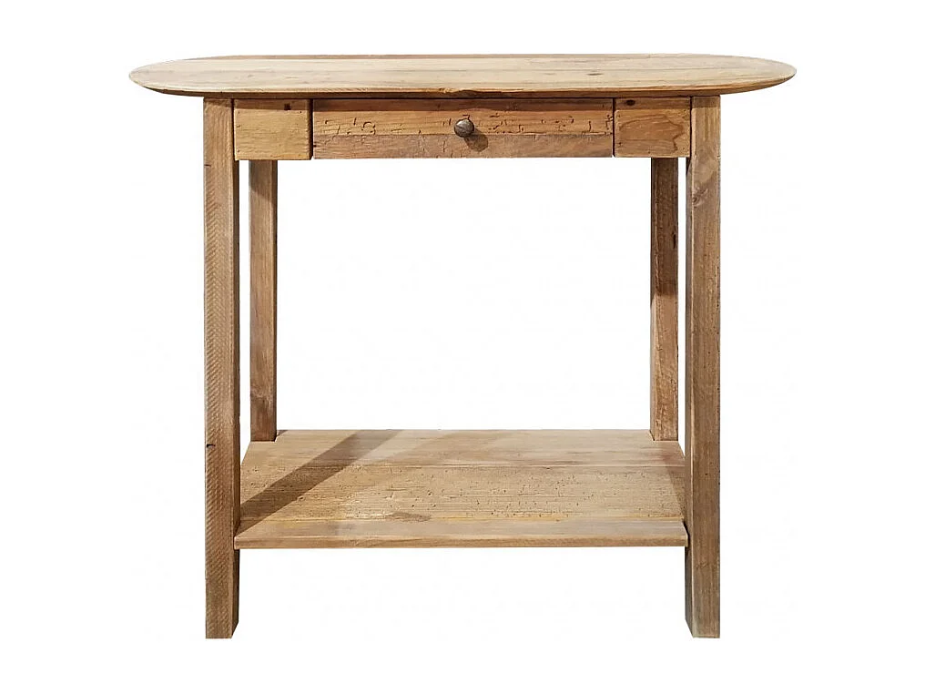 Console L. 75 cm en bois de pin massif recyclé 1 tiroir - CHALET