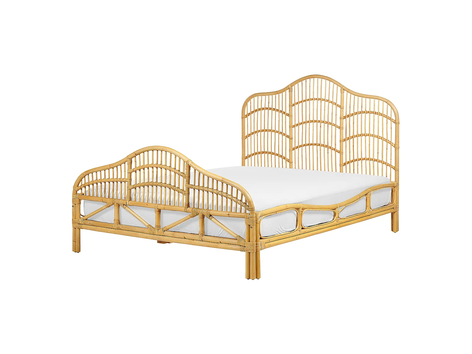 Bed Rotan DOMEYROT 140 x 200 cm Lichtbruin
