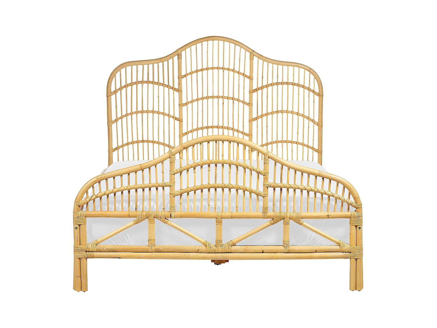 Bed Rotan DOMEYROT 140 x 200 cm Lichtbruin