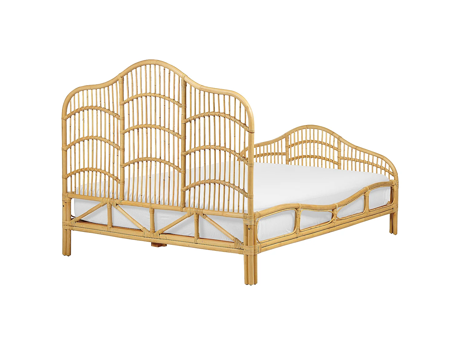 Bed Rotan DOMEYROT 140 x 200 cm Lichtbruin