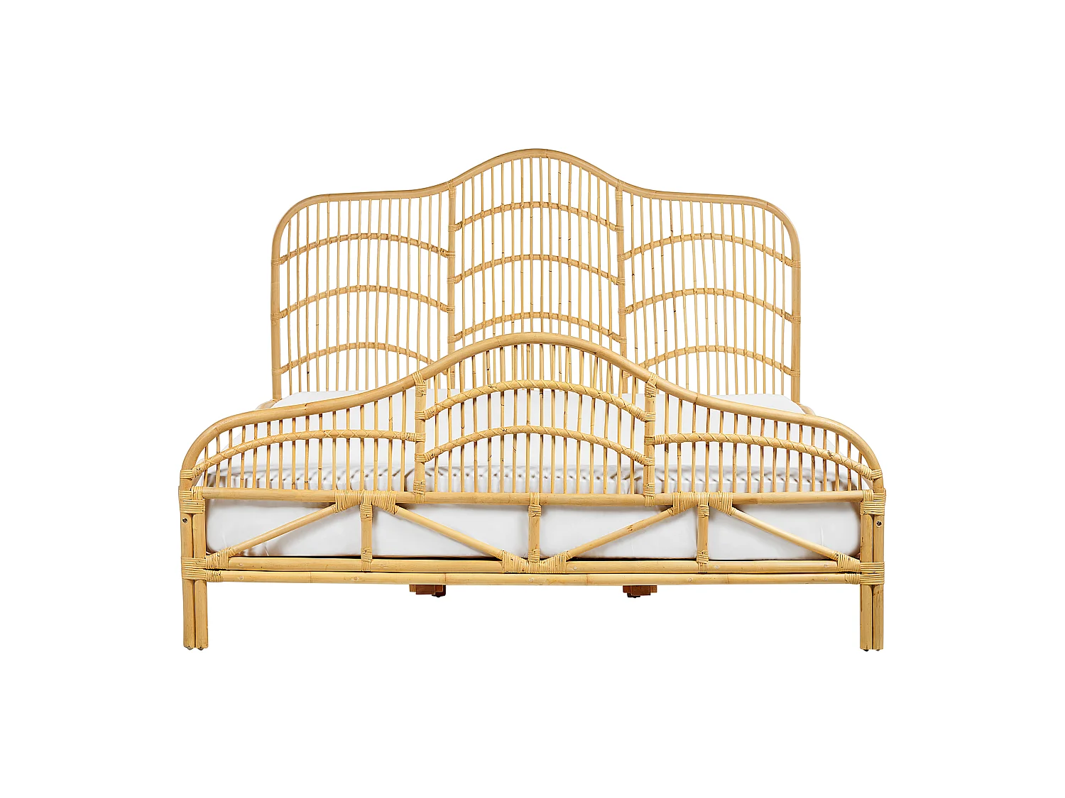 Lit avec sommier Rotin DOMEYROT 180 x 200 cm Marron clair