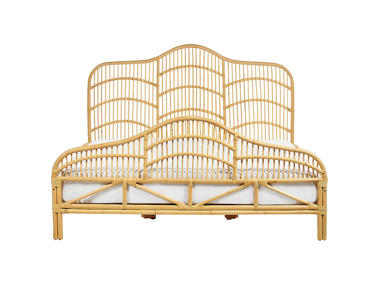 Lit avec sommier Rotin DOMEYROT 180 x 200 cm Marron clair