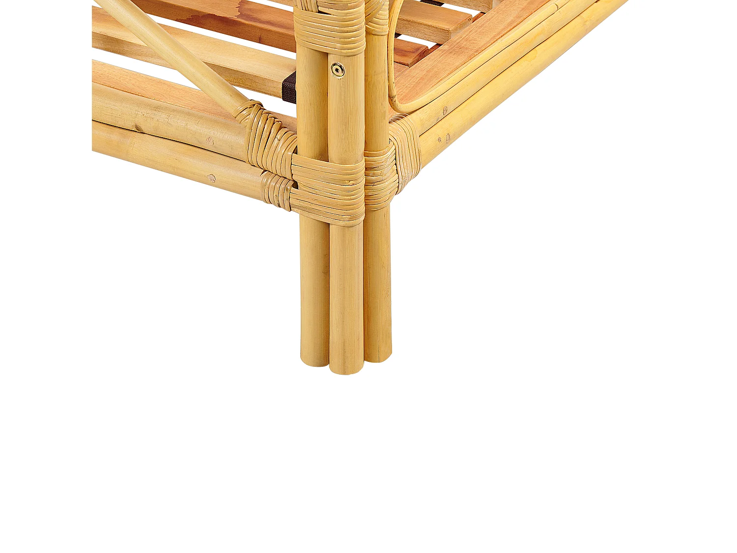 Lit avec sommier Rotin DOMEYROT 180 x 200 cm Marron clair