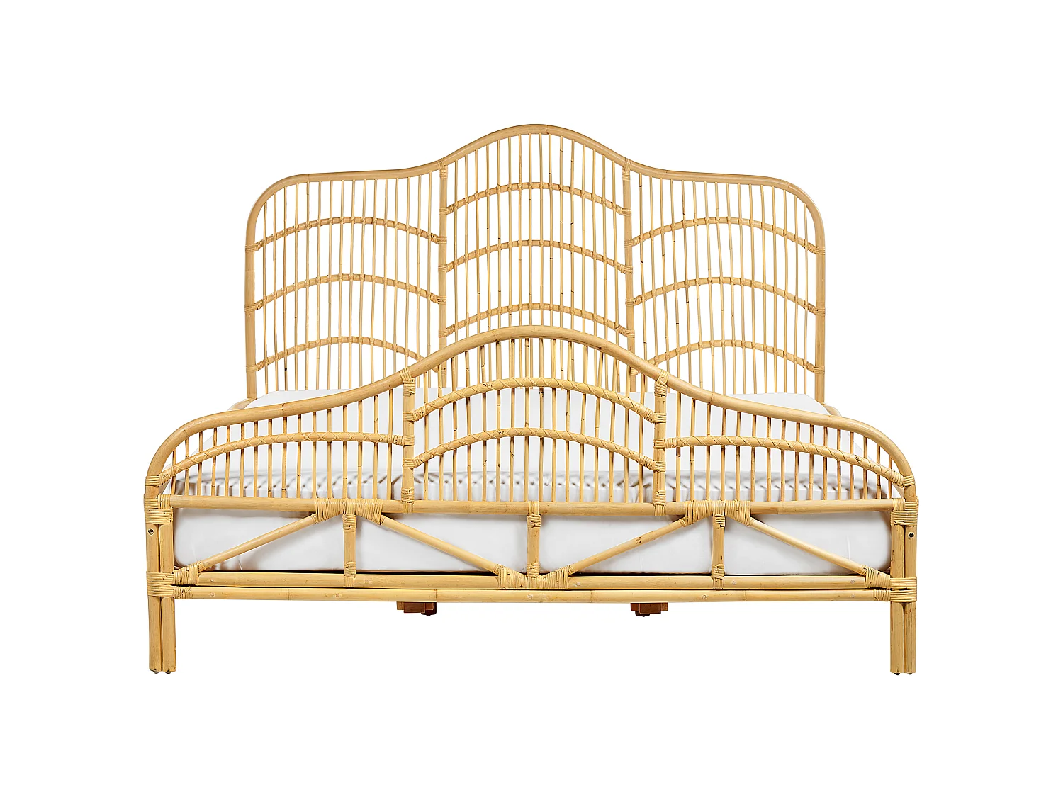 Lit avec sommier Rotin DOMEYROT 180 x 200 cm Marron clair