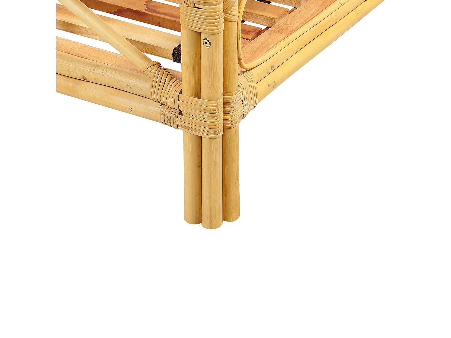 Lit avec sommier Rotin DOMEYROT 180 x 200 cm Marron clair