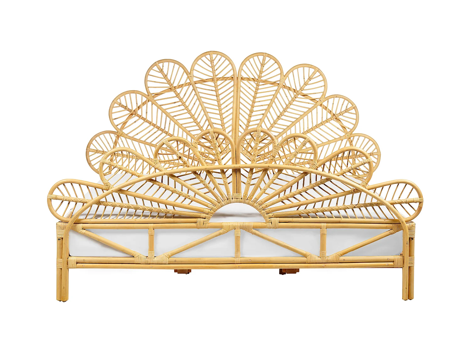 Bed Rotan FLORENTINE 180 x 200 cm Lichtbruin