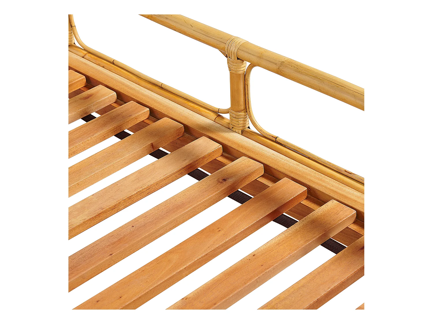 Bed Rotan FLORENTINE 180 x 200 cm Lichtbruin