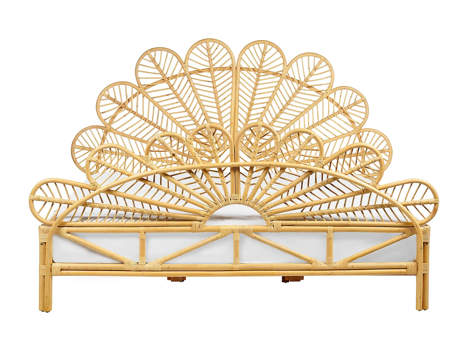 Bed Rotan FLORENTINE 180 x 200 cm Lichtbruin