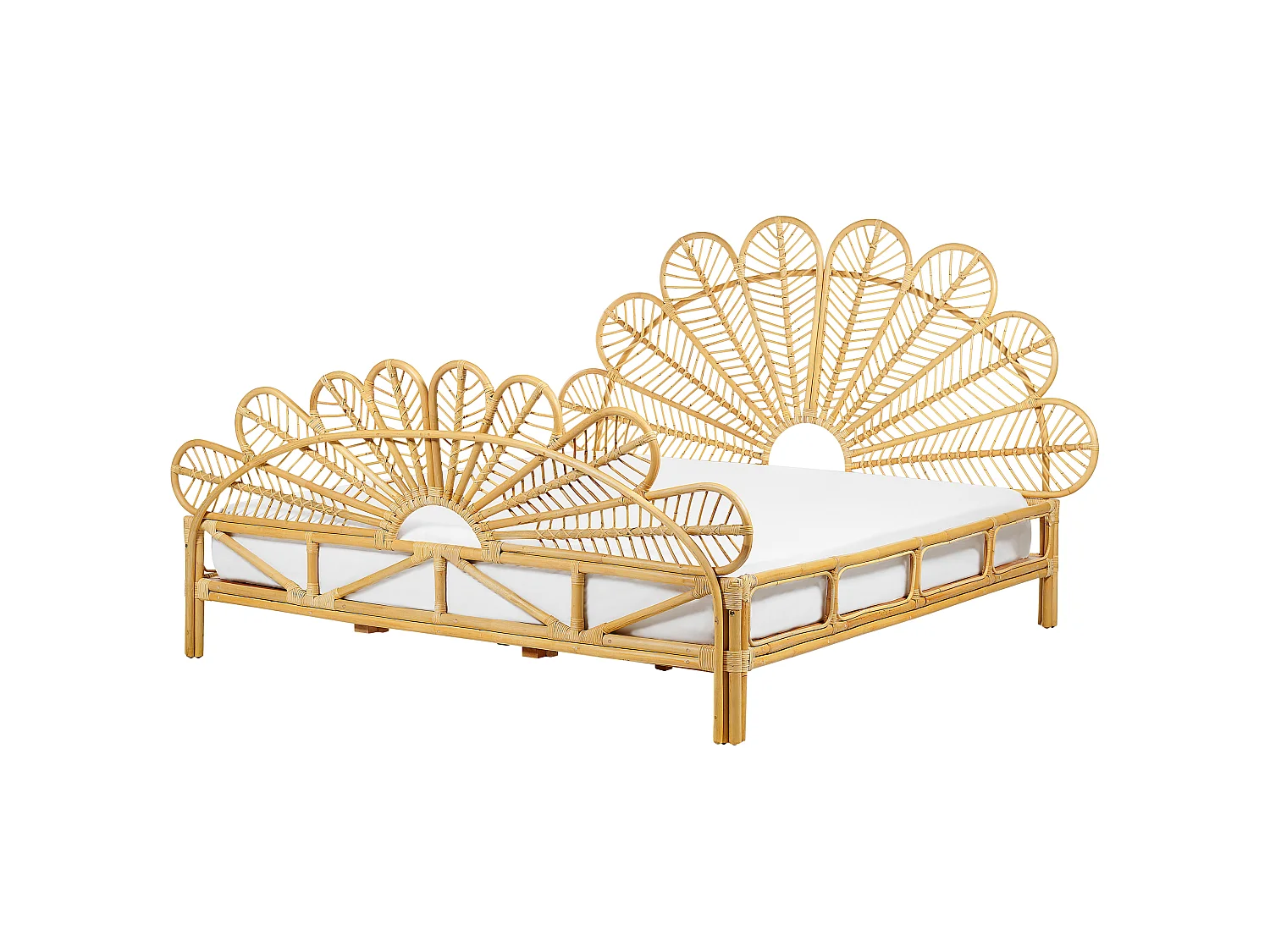 Bed Rattan FLORENTINE 180 x 200 cm (EU Super King) Light Brown