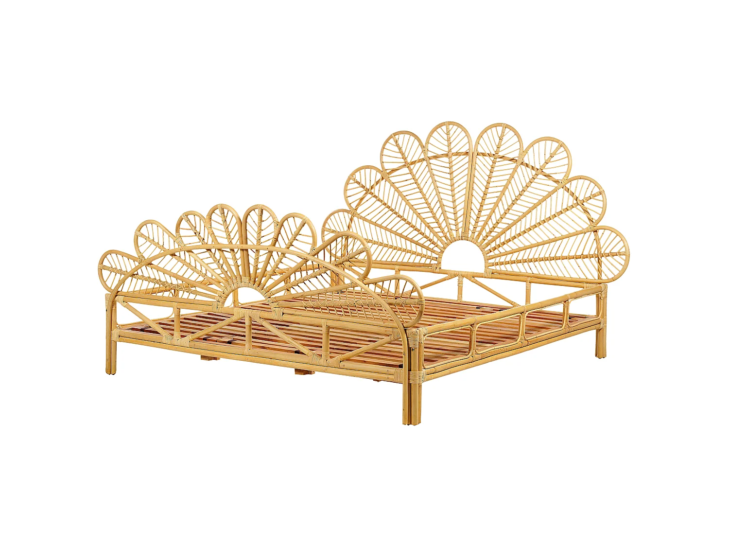 Bed Rattan FLORENTINE 180 x 200 cm (EU Super King) Light Brown