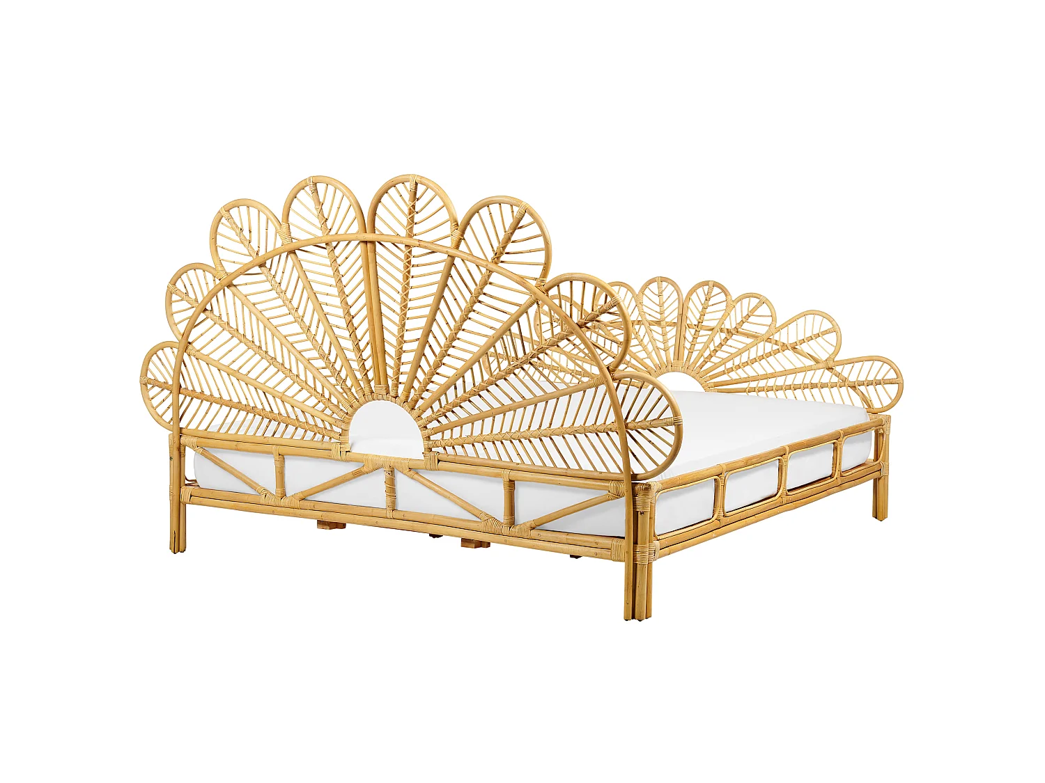Bed Rattan FLORENTINE 180 x 200 cm (EU Super King) Light Brown
