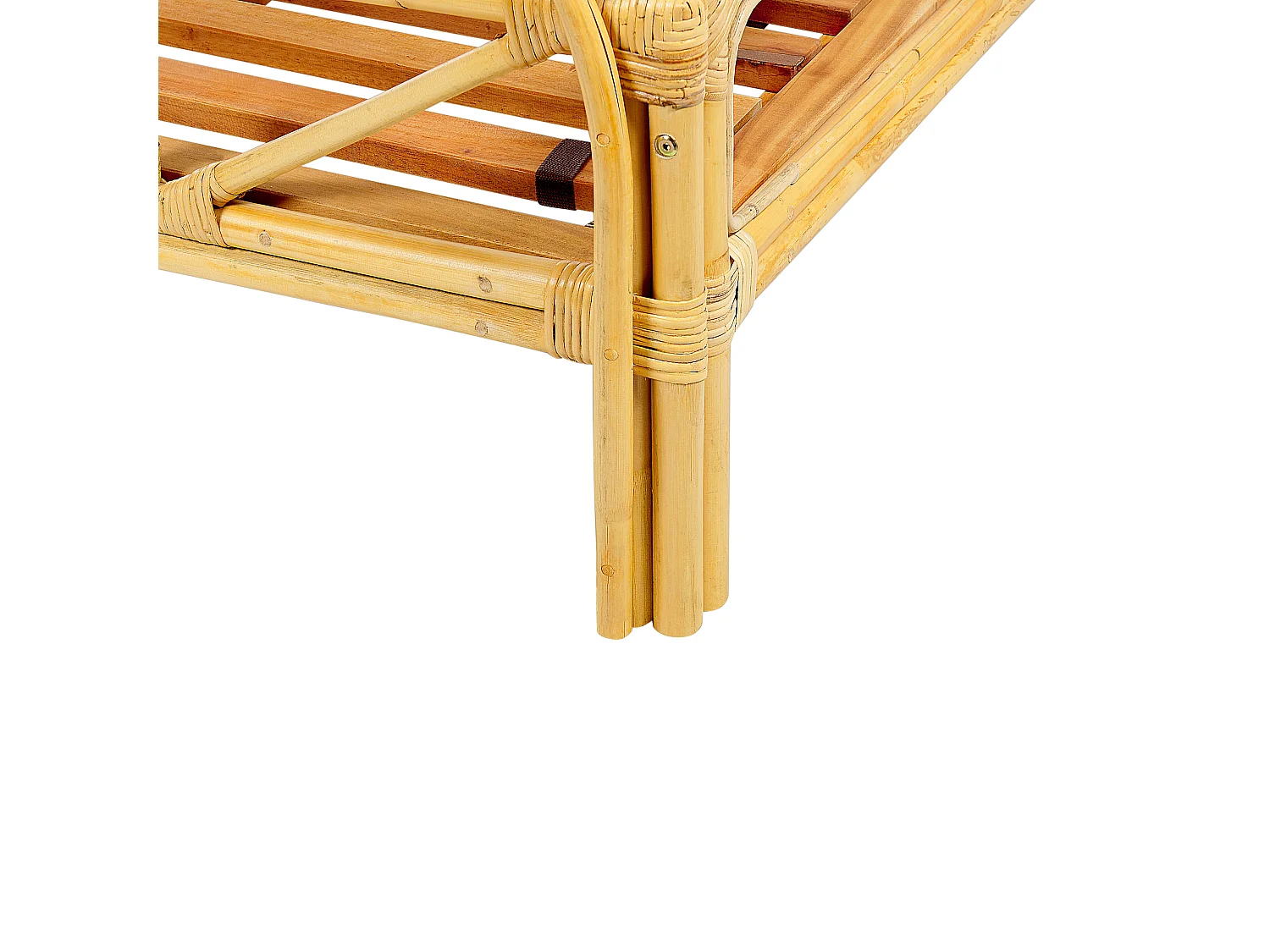 Lit avec sommier Rotin FLORENTINE 140 x 200 cm Marron clair