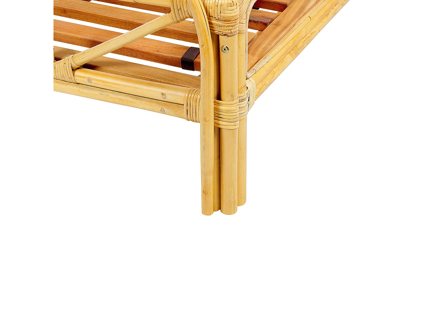 Lit avec sommier Rotin FLORENTINE 140 x 200 cm Marron clair