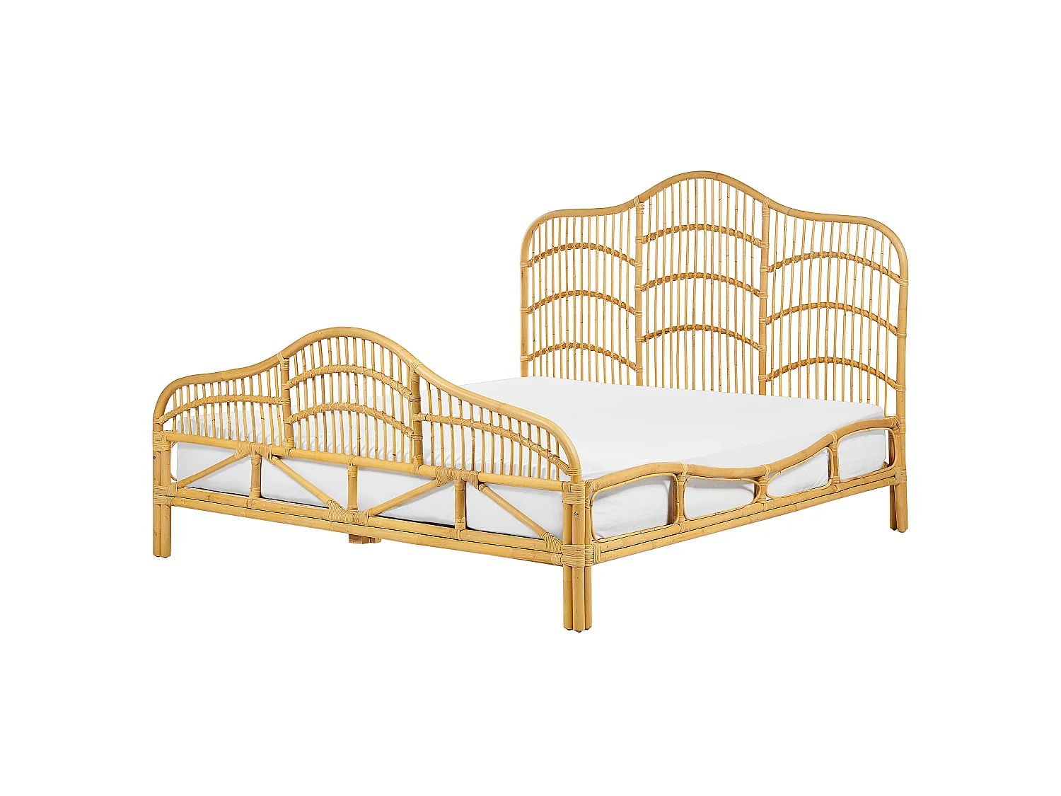Letto Rattan DOMEYROT 160 x 200 cm Legno chiaro