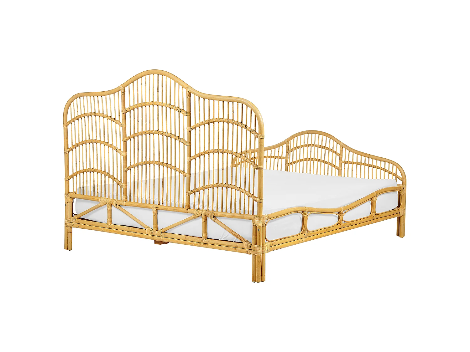 Letto Rattan DOMEYROT 160 x 200 cm Legno chiaro