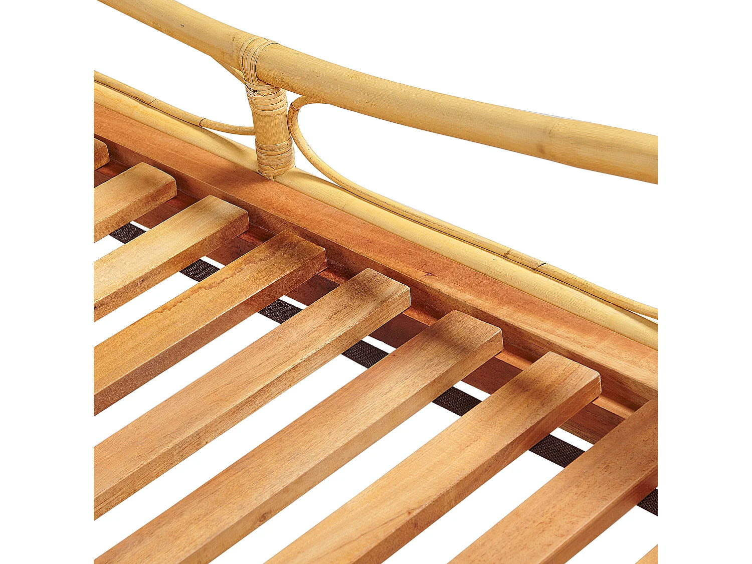 Letto Rattan DOMEYROT 160 x 200 cm Legno chiaro