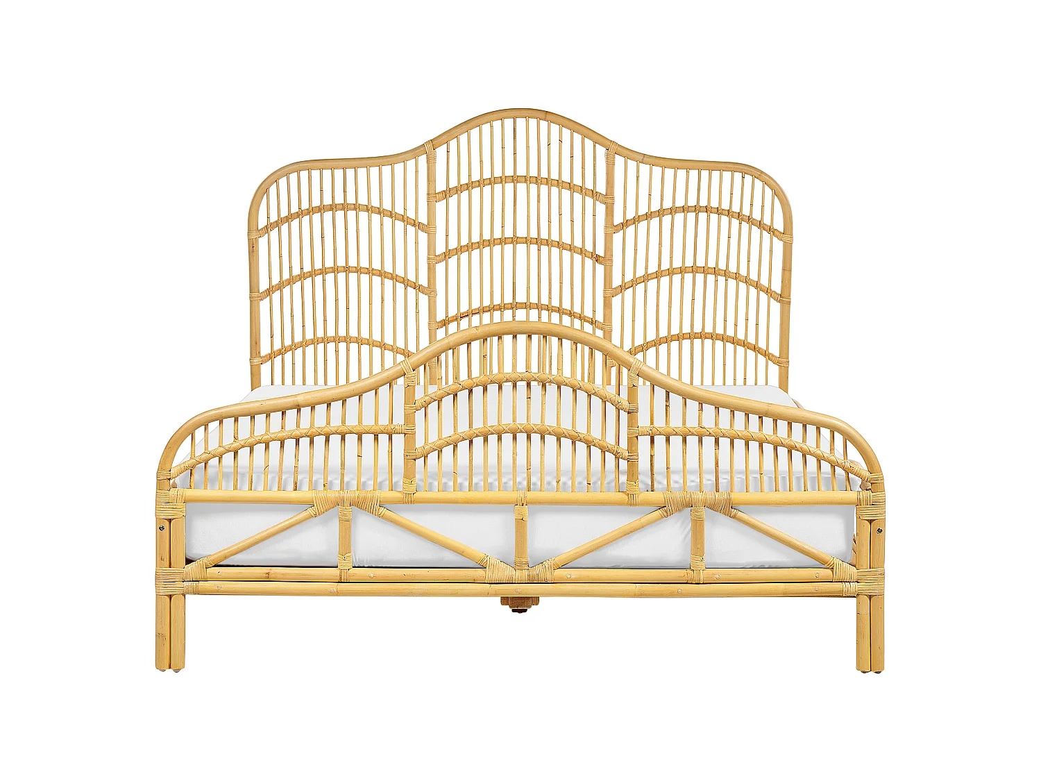 Bed Rotan DOMEYROT 160 x 200 cm Lichtbruin