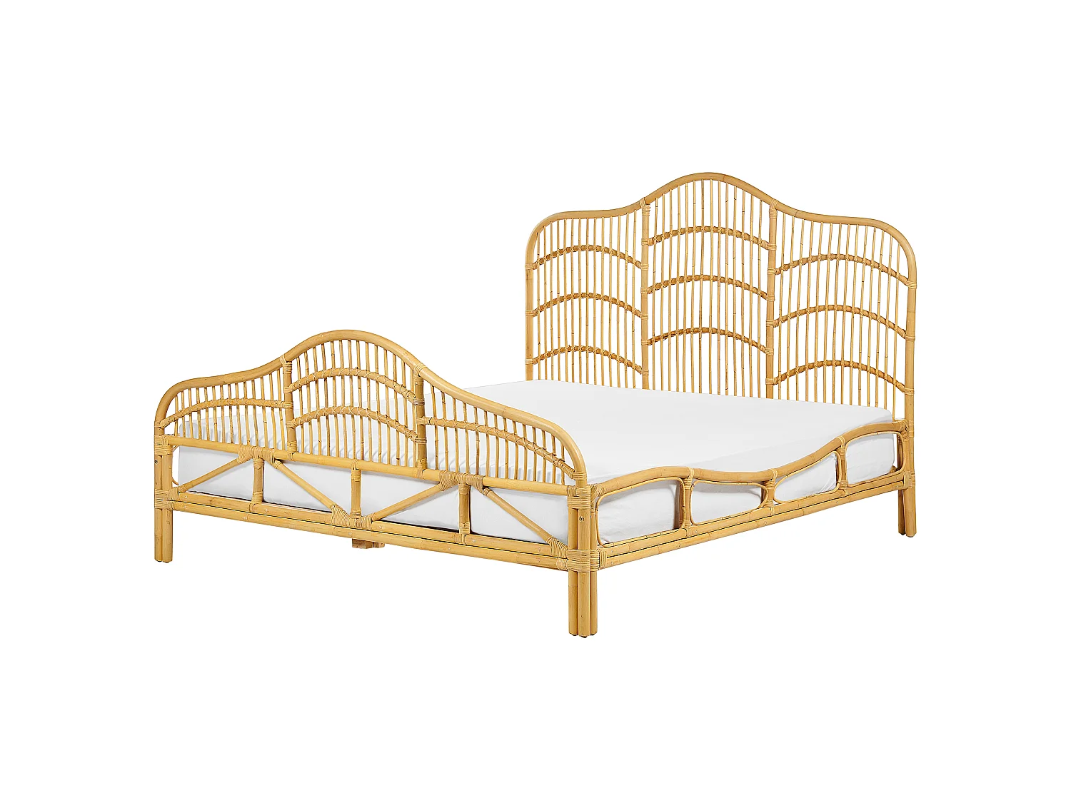 Letto Rattan DOMEYROT 160 x 200 cm Legno chiaro