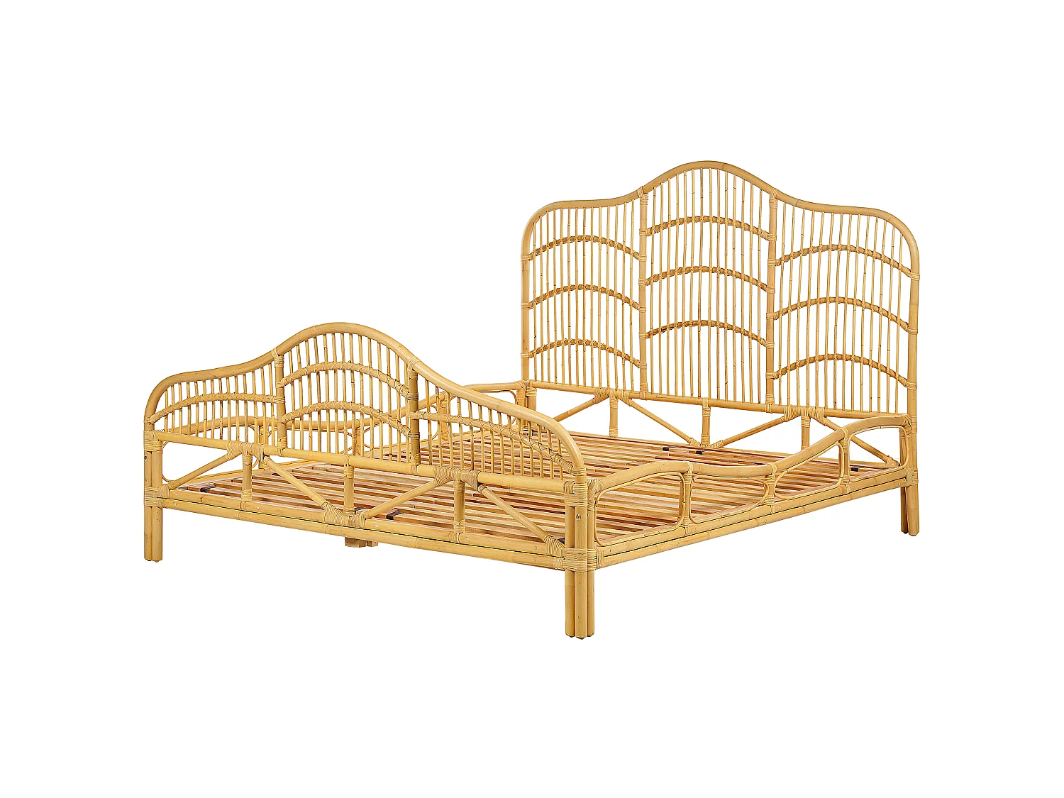 Letto Rattan DOMEYROT 160 x 200 cm Legno chiaro