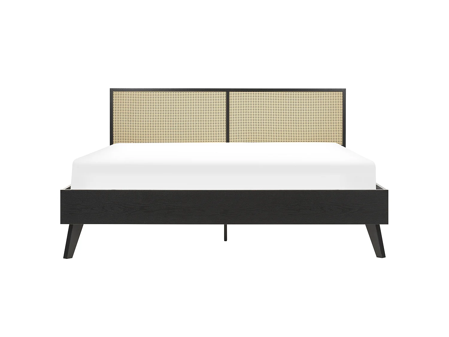 Letto Rattan MONPAZIER 180 x 200 cm Nero